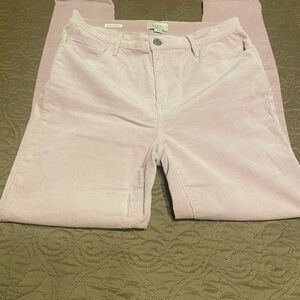 Loft skinny cords like new high rise skinny pinkish/light lavender size 8